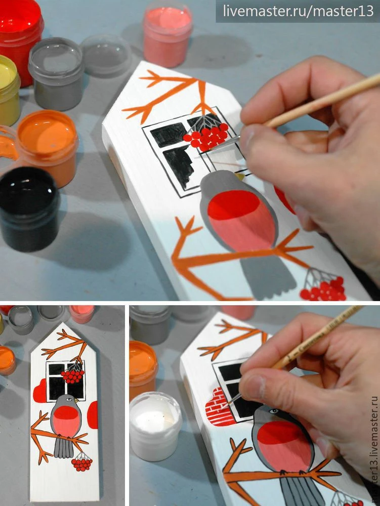 Делаем красивую кормушку для птиц «Снегири»