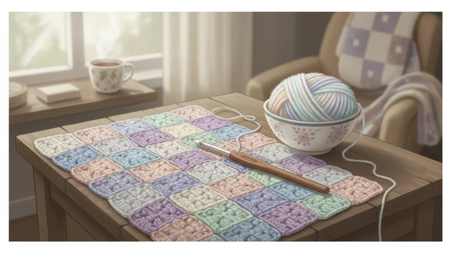 Энтрелак крючком без страха: ровные «плиточки» и край без перекоса